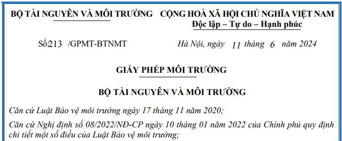 Giấy phép môi trường